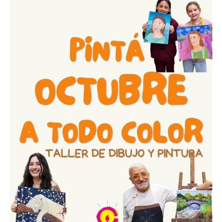 Participantes del taller mostrando sus obras a todo color